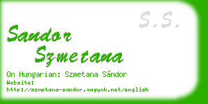sandor szmetana business card