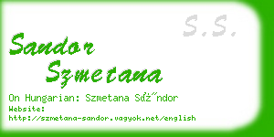 sandor szmetana business card